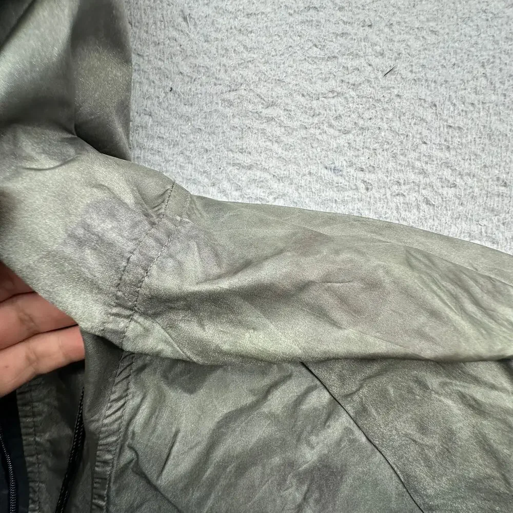 Vintage Gap Anorak Windbreaker Hoodie Jacket Mens Small Pocket Metallic Green